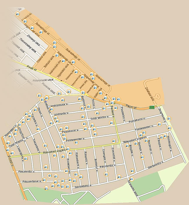 Rákoskert térkép